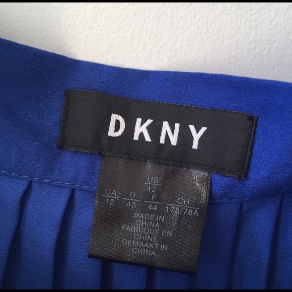 DKNY Pleated Plisse Accordion Midi Skirt BlueBlack - Picture 6 of 9